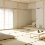 Semplici linee e colori neutri caratterizzano l'arredamento minimalista stile giapponese